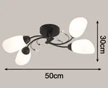 Ceiling Light-4 Head Белый стеклянный абажур цветок кристалл потолочный светильник s лампа светильник E27 лампа черный железный потолочный светильник современный светильник для гостиной спальни - Цвет корпуса: Ceiling Light-4 Head