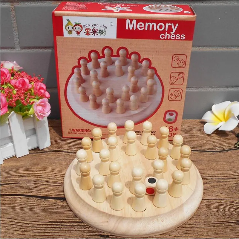 

Montessori Kids Toy Baby Wooden Memory Developing Compete Chess Learning Educational Preschool training Brinquedos Juguets