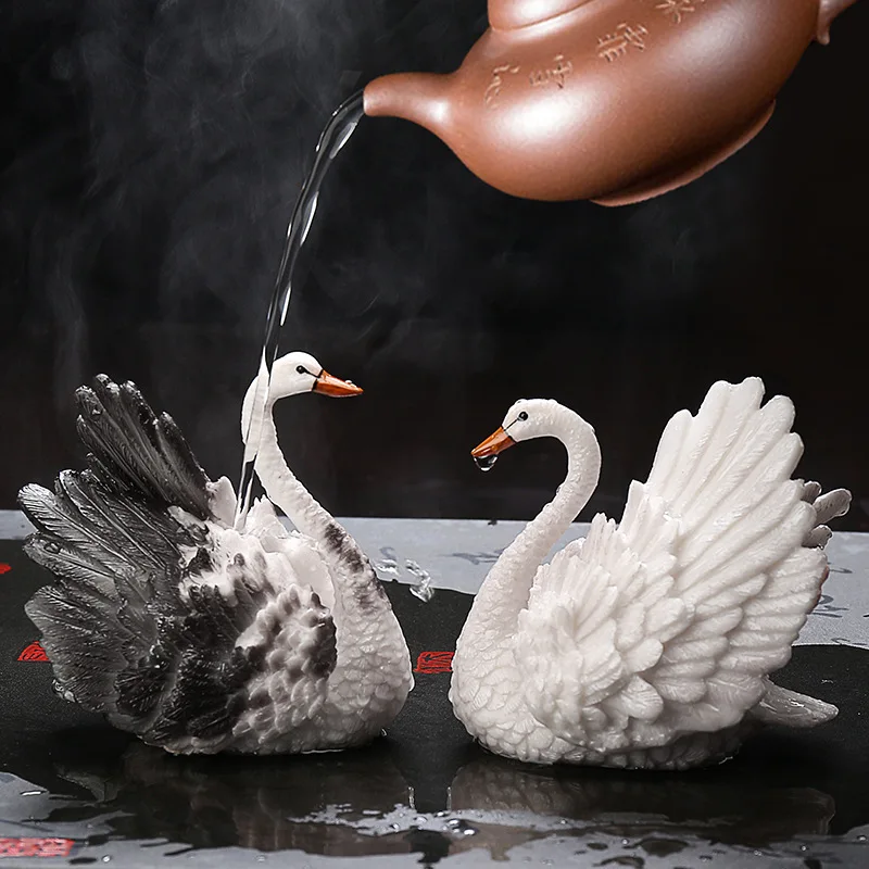 

Color Changing Tea Pets Coffee and Tea Tools Ceramic Tea Pets Swan Chinese Kung Fu Tea Accessories