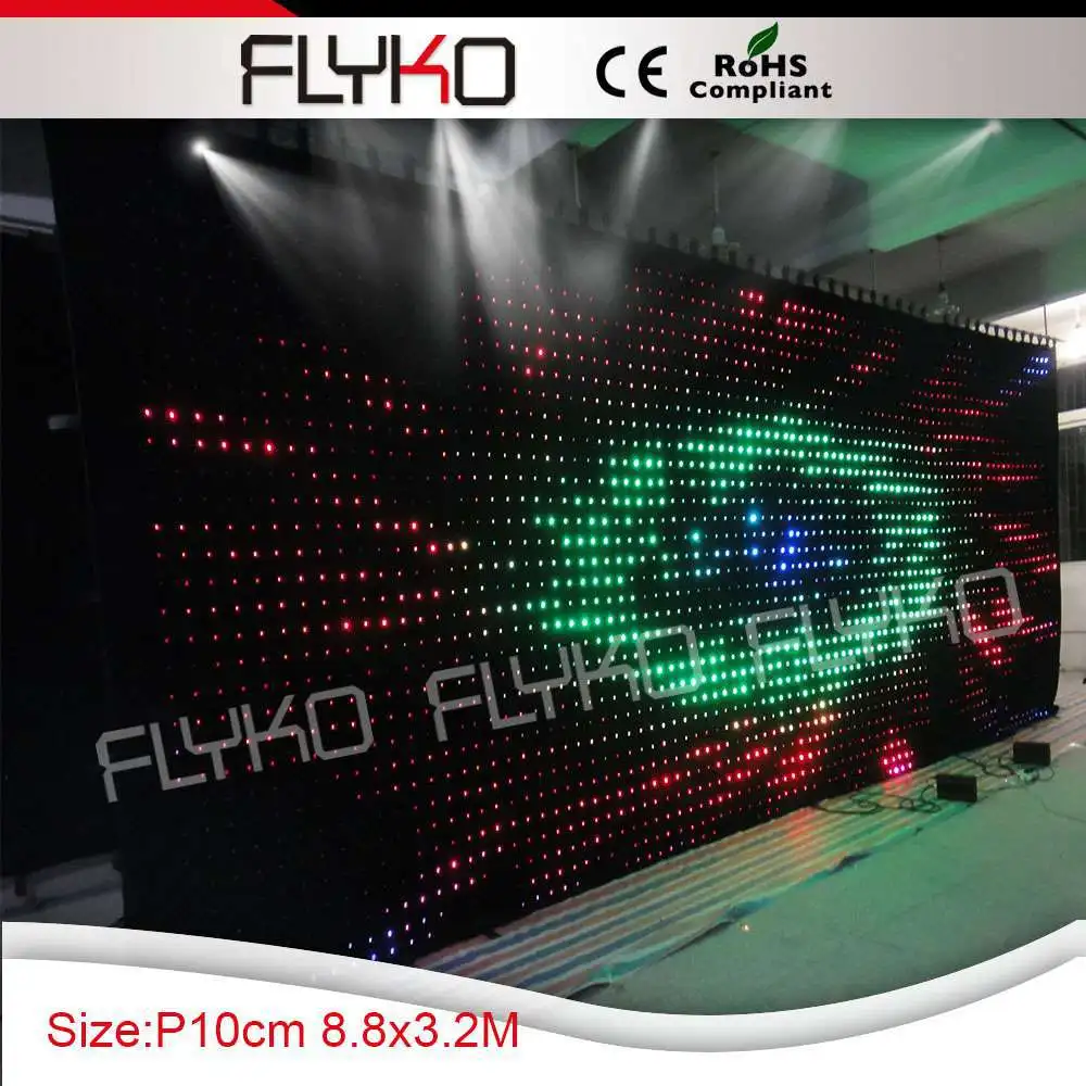 Горячая rgb красивый сценический фон 4*3 м видео занавес с контроллером sd-карты |