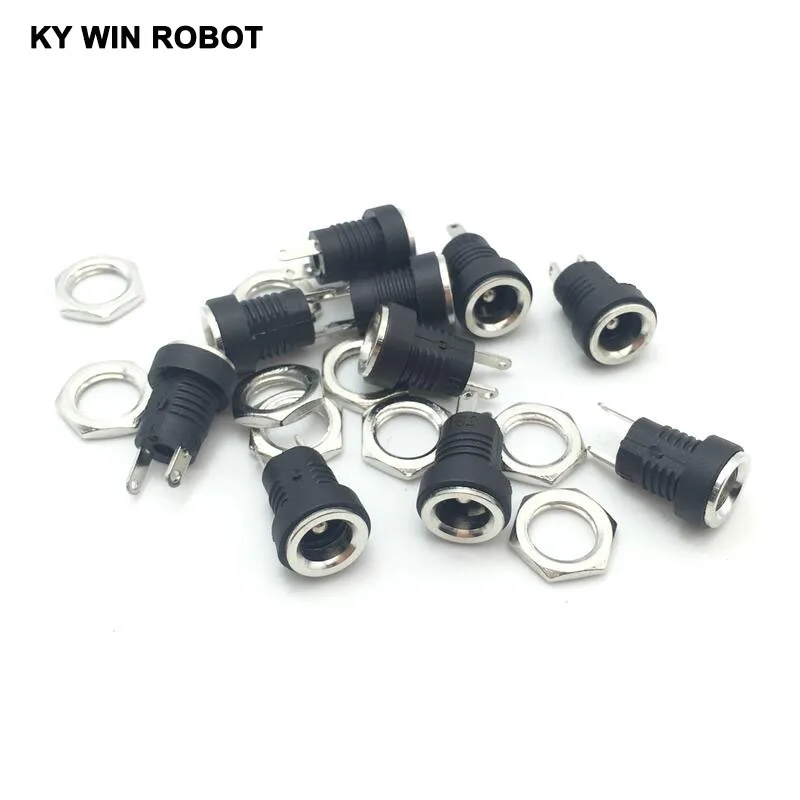 10 шт./лот DC 022B Power Jack Socket dc connector Adapter interface DC022B 5 5x2 1 мм Supply Panel Mount plug|plug socket connector|plug