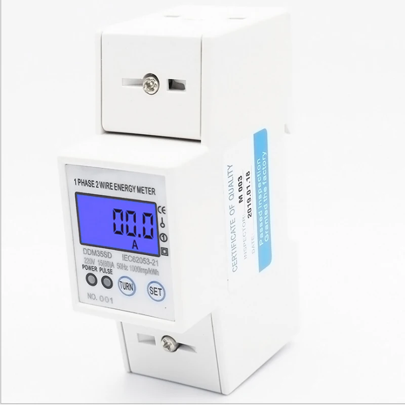 Однофазный двухпроводной RS485 MODBUS протокол ЖК-дисплей с подсветкой 220 В/230 В 50 Гц/60 Гц din-рейку ваттметр счетчик энергии Ватт метр