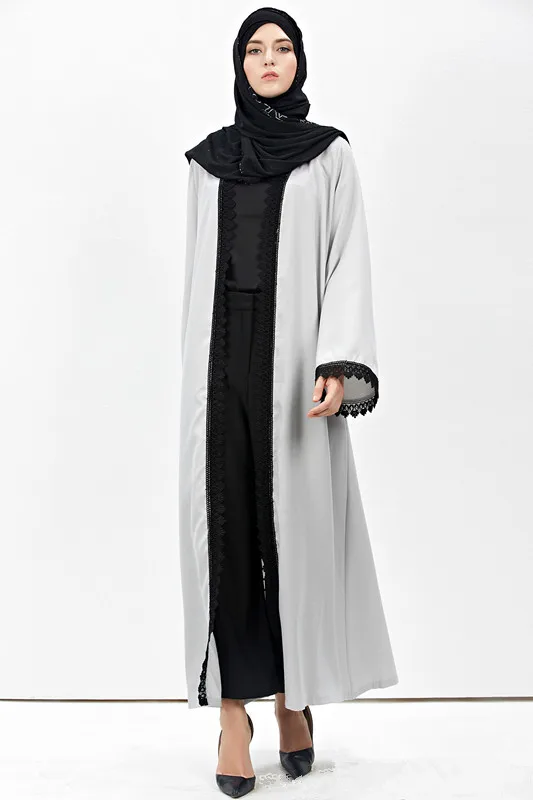 

Мусульманский кардиган djellaba, Турецкая женская одежда, длинное пальто, Дубай, Модный высококачественный кружевной кардиган, верхняя одежда