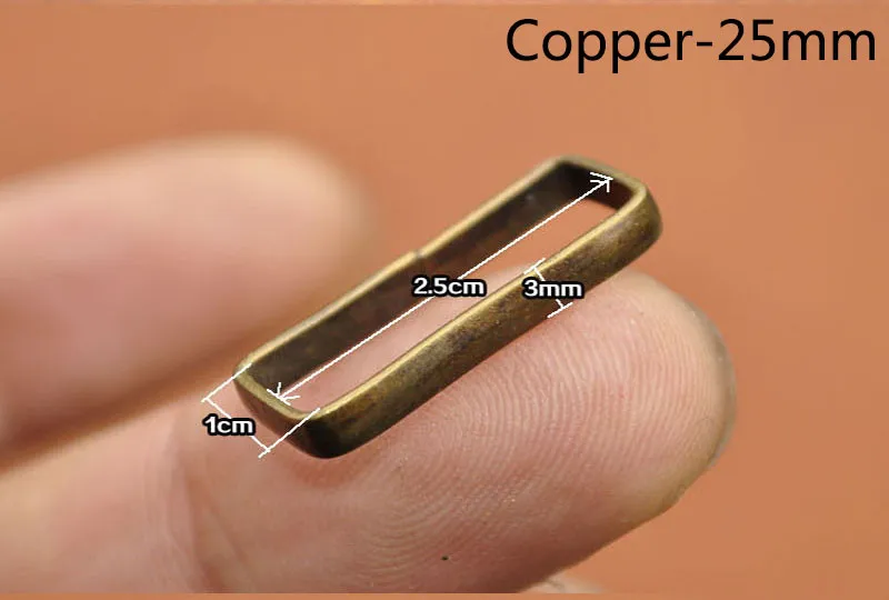 Copper-25mm Meetee 5/10/20 штук 20/25 мм ручной ленточный ремешок Медь с серебристым поясом со скобой и логотипом «сделай сам» Изделия из кожи лямки крюк аксессуар YK030 - Цвет: Copper-25mm