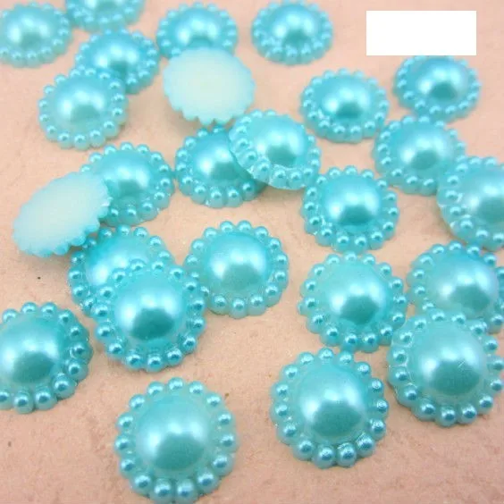 Бесплатная доставка полукруглые бусины с имитацией жемчуга в форме подсолнуха 10