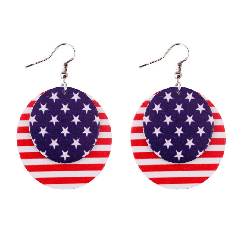 Женские кожаные висячие серьги в форме маркиза со звездами и полосками подарок