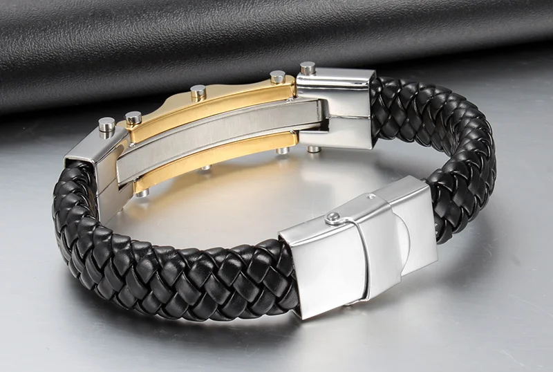 Мужской браслет из натуральной кожи золотистого цвета|bracelets for|charm braceletmen bracelet |