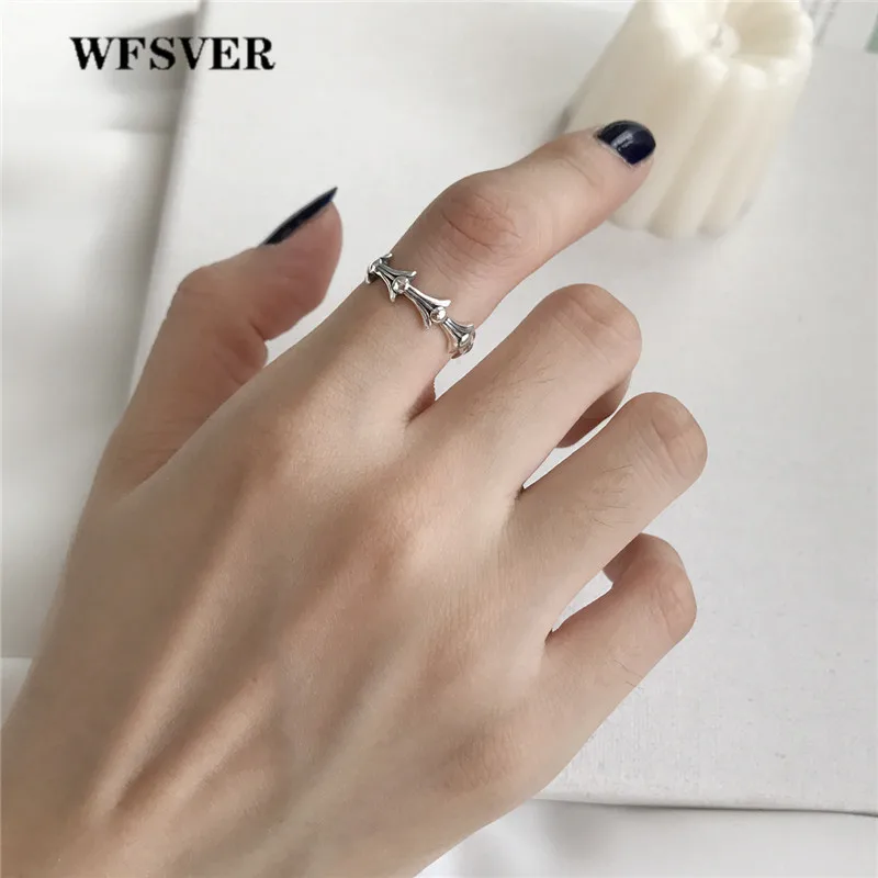 WFSVER корейский стиль кольцо из стерлингового серебра 925 для женщин геометрическая