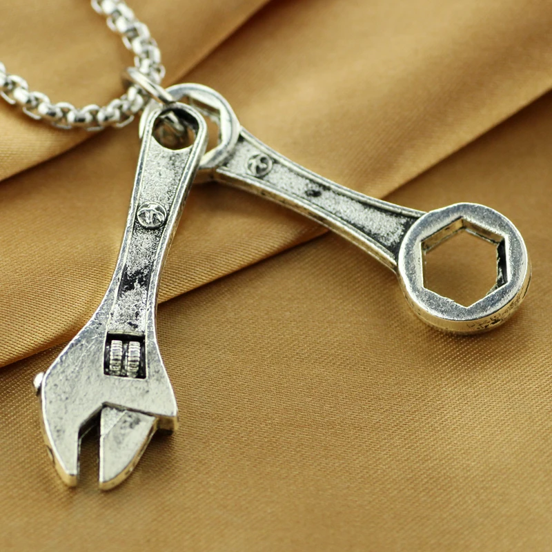 Spanner Pendant Men Necklace Material With Link Chain Jewelry Gift For Tough Men& Boy Украшения и аксессуары
