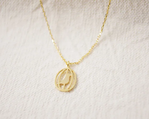 Модная птица в колье с кулоном виде клетки|birds birds|necklace birdbird necklace |