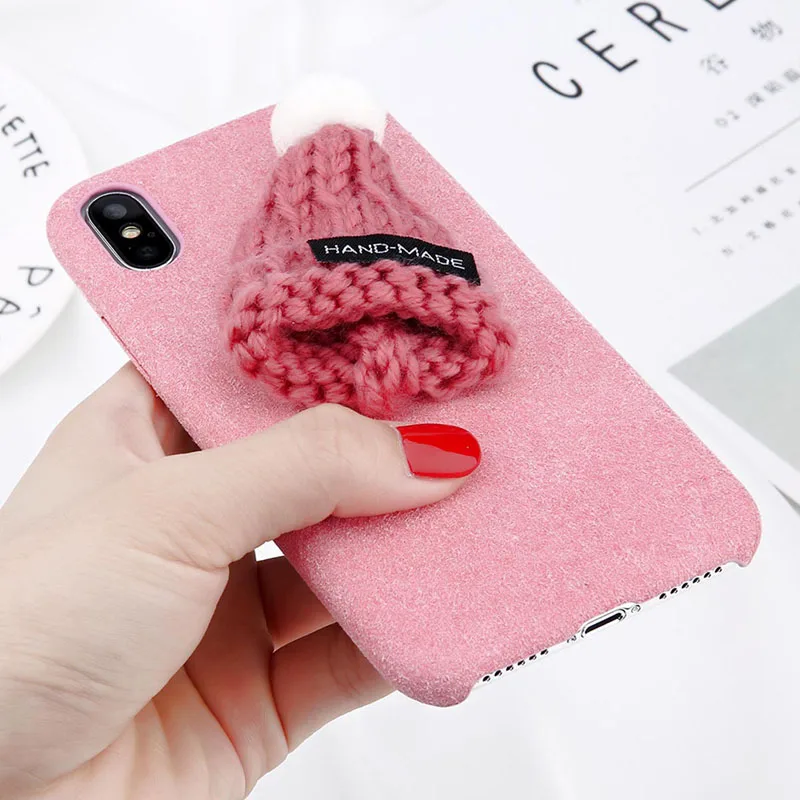 3D Cartoon Christmas Hat Plush Case For iPhone XR X 7 8 Plus 6 6s Phone Cases XS Max Fundas Soft TPU Back Cover |