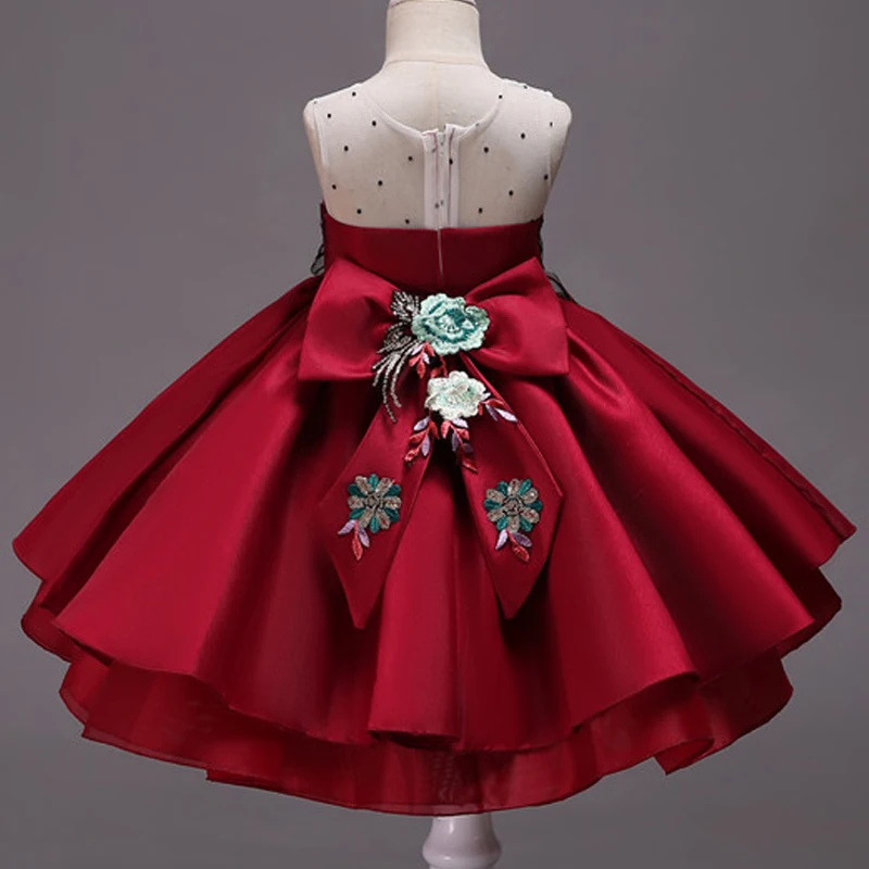 Детское платье для девочек; От 2 до 12 лет с вышивкой; платье для маленьких девочек для свадебной вечеринки; элегантная официальная детская одежда для девочек; платье для малышей