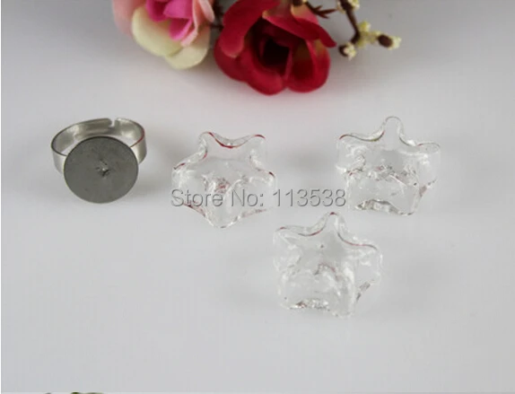 

Free shipping !! 50sets 20MM Star Bubble Liquid Rings, glass bubble rings, glass Globe Bottle Rings, glass globe rings