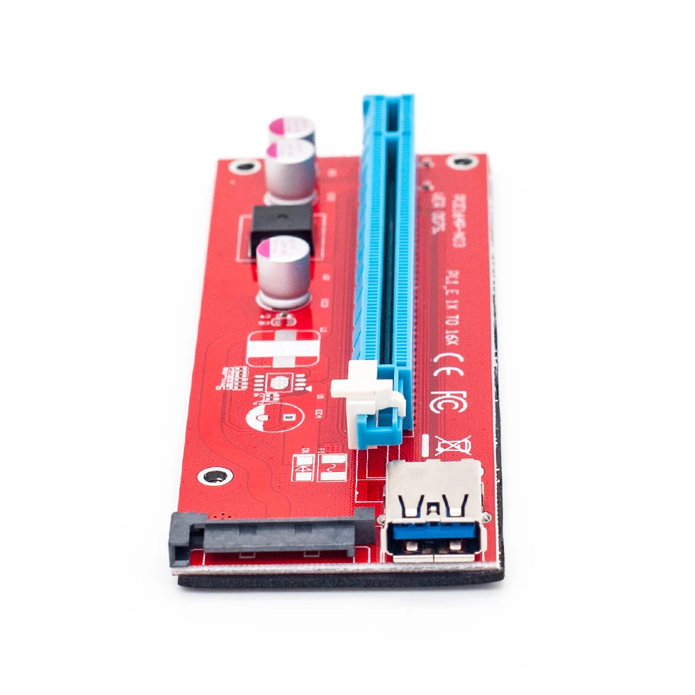 райзер для видеокарты pci e 16x майнинга Красный 60 см PCIE PCI Express 1x до Райзер карта USB3.0