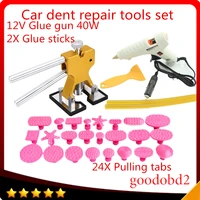 car tools paintless dent repair tool for car dent removal tools set 24x glue puller12v 40w glue gun
