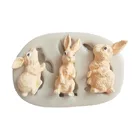 DIY эпоксидная смола кролик моделирующая силиконовая форма шоколадная форма украшения для выпечки, торта мягкая глина пластырь силиконовая форма в виде кролика