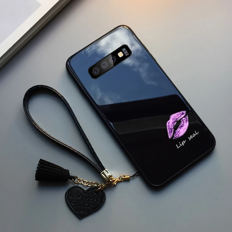 Чехол BONVAN из закаленного стекла с принтом губ для Samsung Galaxy S10 lite e|Бамперы| |