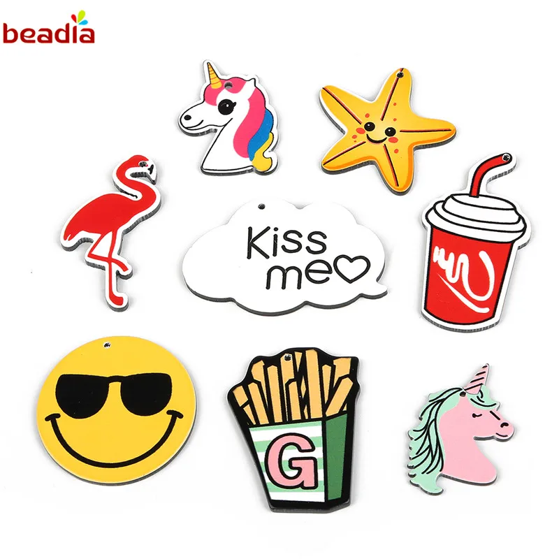 10 шт./лот различные стили прекрасный Фламинго Единорог Морская звезда облако