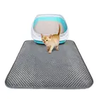 Противоскользящие коврики для кошачьего туалета, прочное водонепроницаемое нижнее покрытие, легкий, двойной слой, Эластичный Коврик для кошек EVA