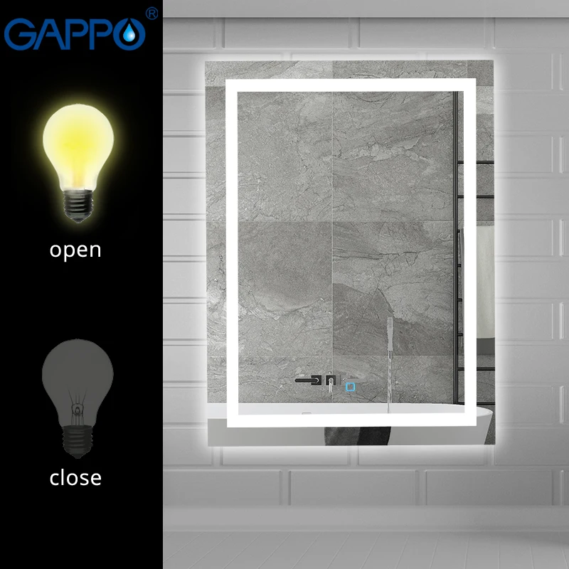 Gappo, лупа для ванной, зеркала, Led 600*800, косметическое зеркало, сенсорный выключатель, светильник, регулируемый настенный светильник, зеркало для макияжа в ванной комнате