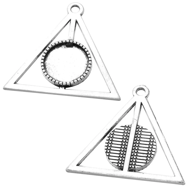 Круглые Стеклянные Кабошоны треугольная Подвеска для ожерелий 4 шт./лот 16 мм|bezel
