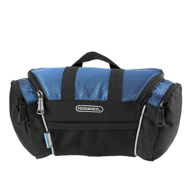 Blue ROSWHEEL 5L велосипедная сумка Руль Передняя Труба велосипедная корзина сумка через плечо - Цвет: Blue