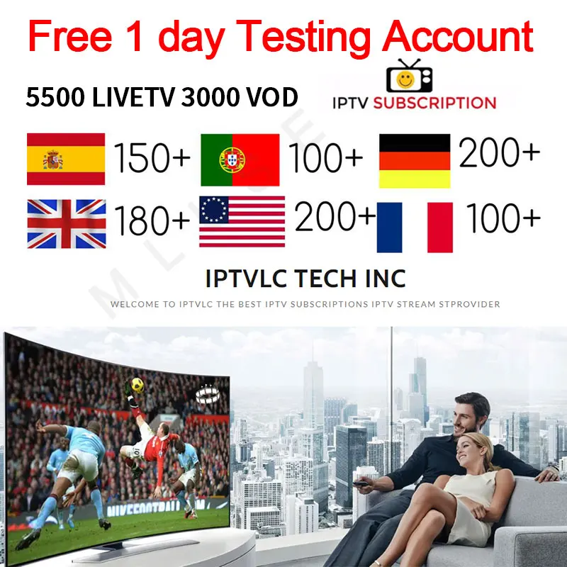 IPTV подписка 5500 каналов HD Европа арабский Испания США Индия канадский Итальянский