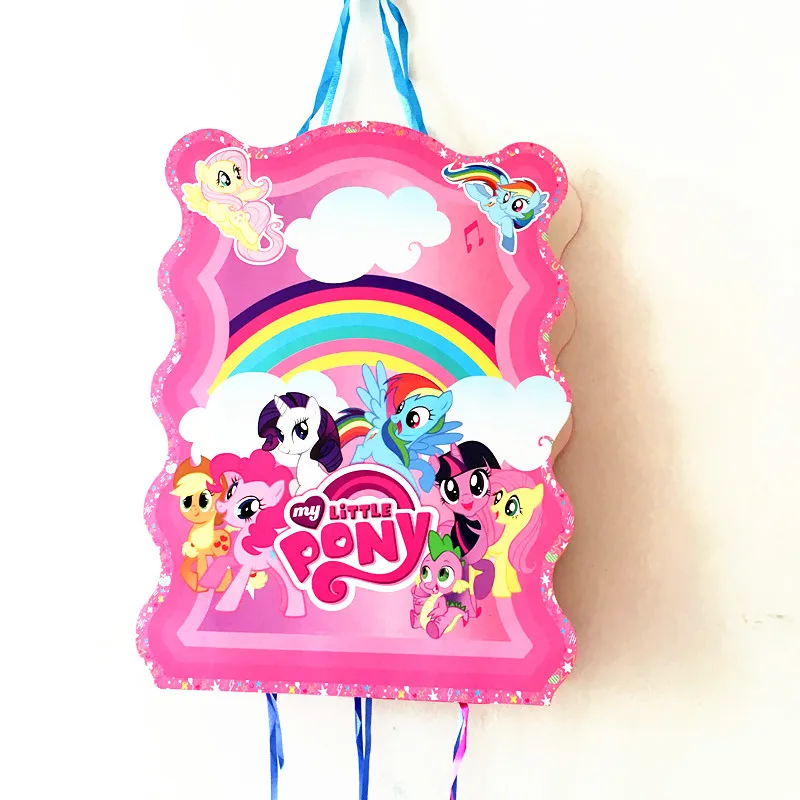 little pony 1 шт./компл. Синий Единорог бумажная Складная пиньята детский день рождения украшения Синий Единорог пиньята Синий Единорог Вечерние - Цвет: little pony