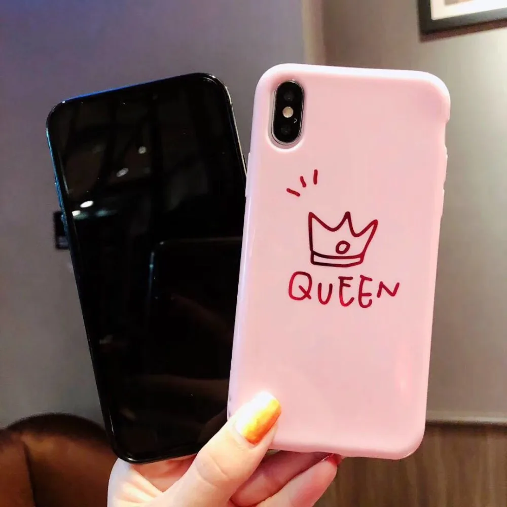 VIVIAUG глянцевый Корона чехол для телефона iPhone 6 6s плюс письмо KING задняя крышка