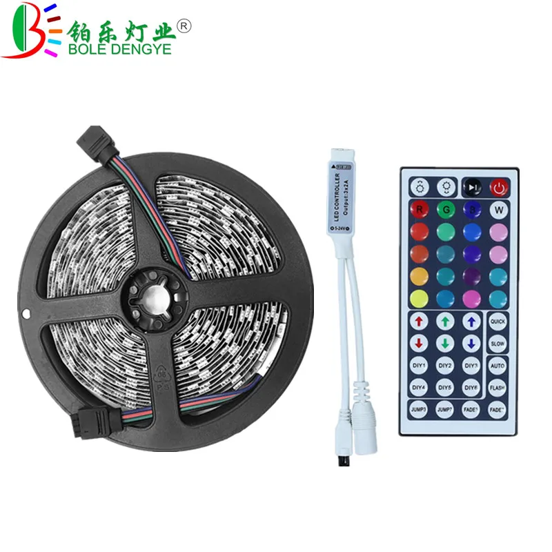 5M Set 5 м 10 м 15 М 5050 RGB Светодиодная лента 12 в 60 светодиодный s/M не водонепроницаемый гибкий Fita лента цветная веревка лампа светильник+ RGB светодиодный контроллер - Испускаемый цвет: 5M Set