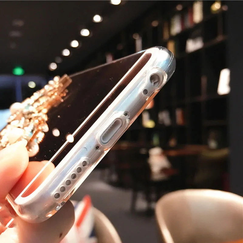 Sun God Glitter Comvenient Make Up Mirror Case For iPhone 11 Pro Max XR XS X 8 7 6 6S Plus 5 SE 5S Soft Coque |