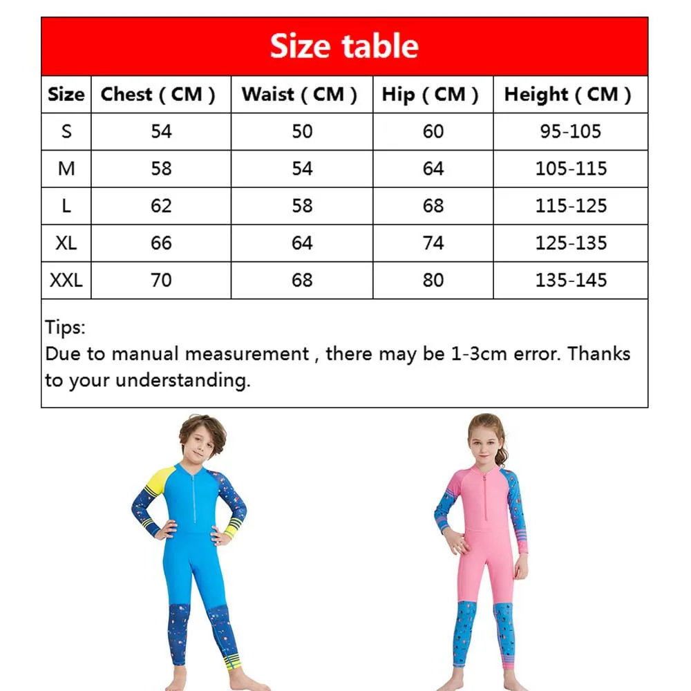 

1PC Long Sleeve Wetsuit Kids Swimsuit Diving Suit Boys Girls Bathing Suit Children Swimwear Children's Swimsuit