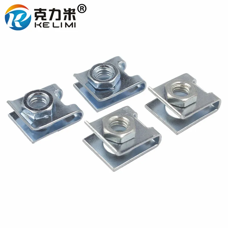 White zinc M6 U Type Fixed Clamp for Car license plate 6mm Nut Metal Clips body Fasteners 50 Pcs | Автомобили и мотоциклы