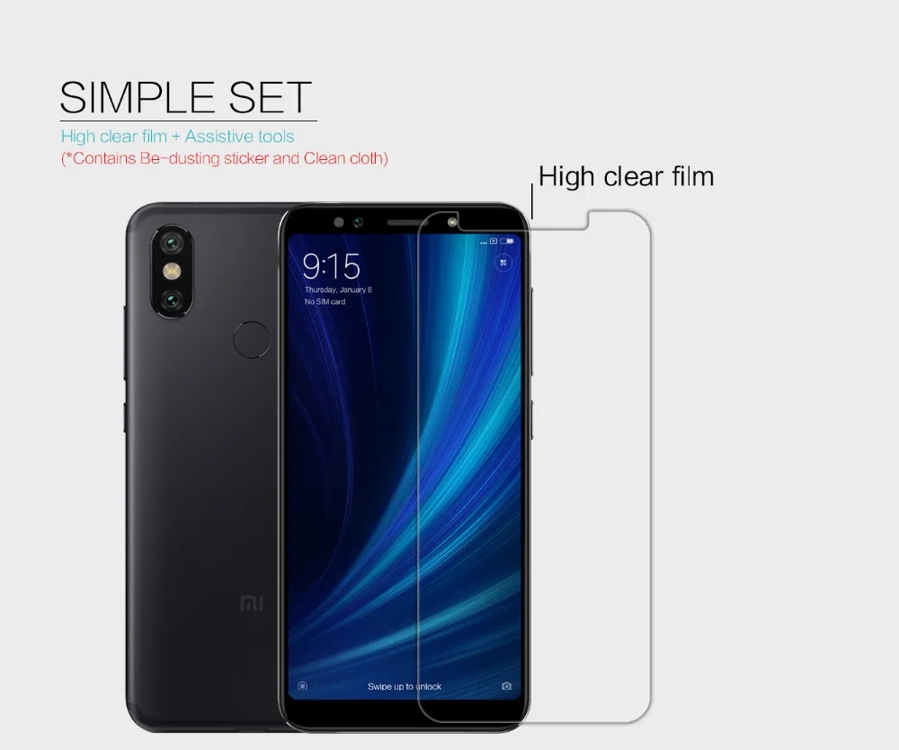 2 шт. Защитная пленка NILLKIN для Xiaomi Mi 6X A2 Антибликовая матовая суперпрозрачная