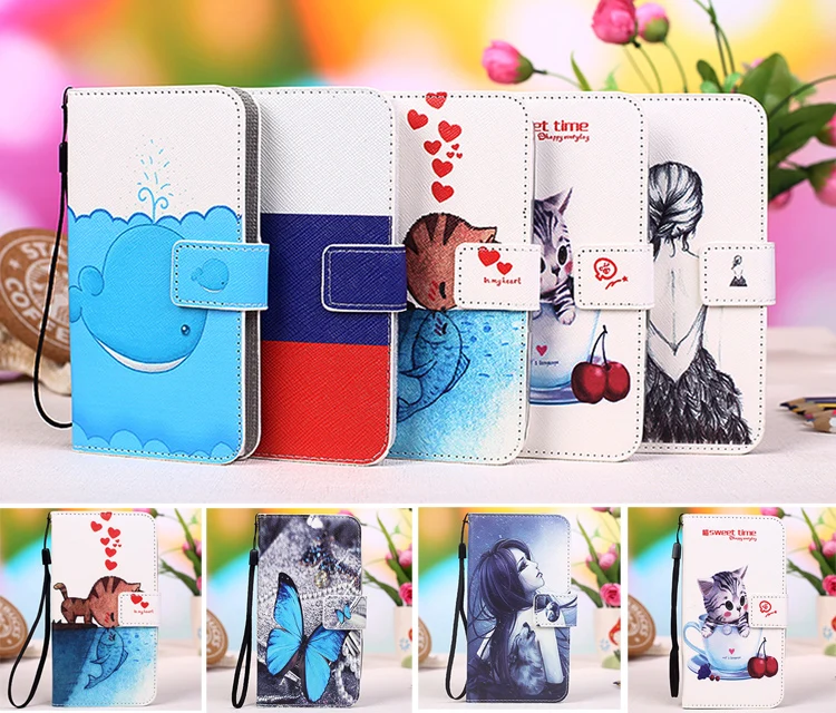 Новая Мода Модели Мультфильм Роскошные Раскладной Телефон Бумажник case для коке