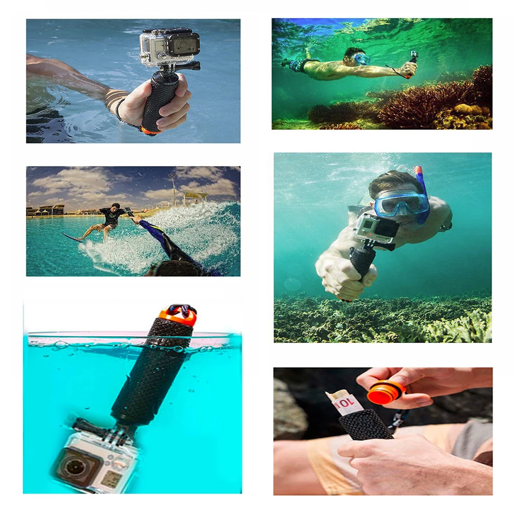 Спортивная камера для Gopro Плавающий поплавок ручка Водонепроницаемая Ручка