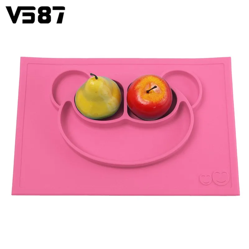 Разделить блюдо чаша Таблички Новый Дети Еда столовых Цельный силиконовый