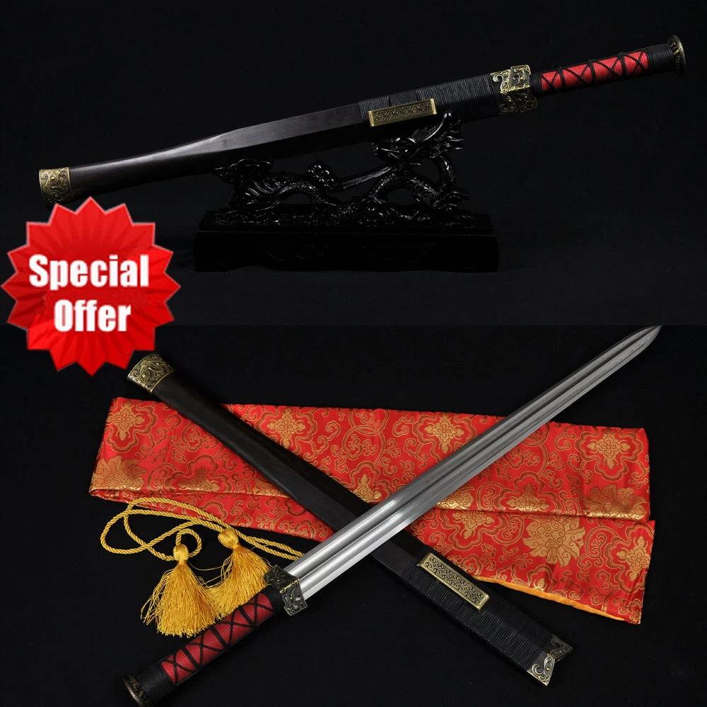 Настоящий Китайский Меч Хань Цзянь дамасская сталь прямой Полный Клинок