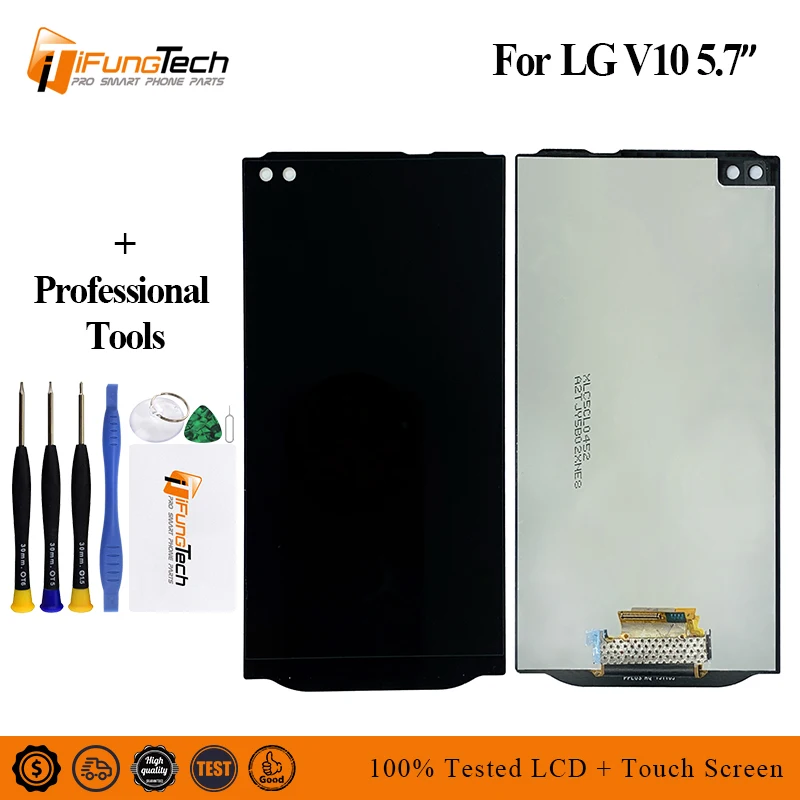 Замена сборки экрана с сенсорным стеклом и ЖК-дисплеем для LG V10 H960 H961 H968 H900 с рамкой