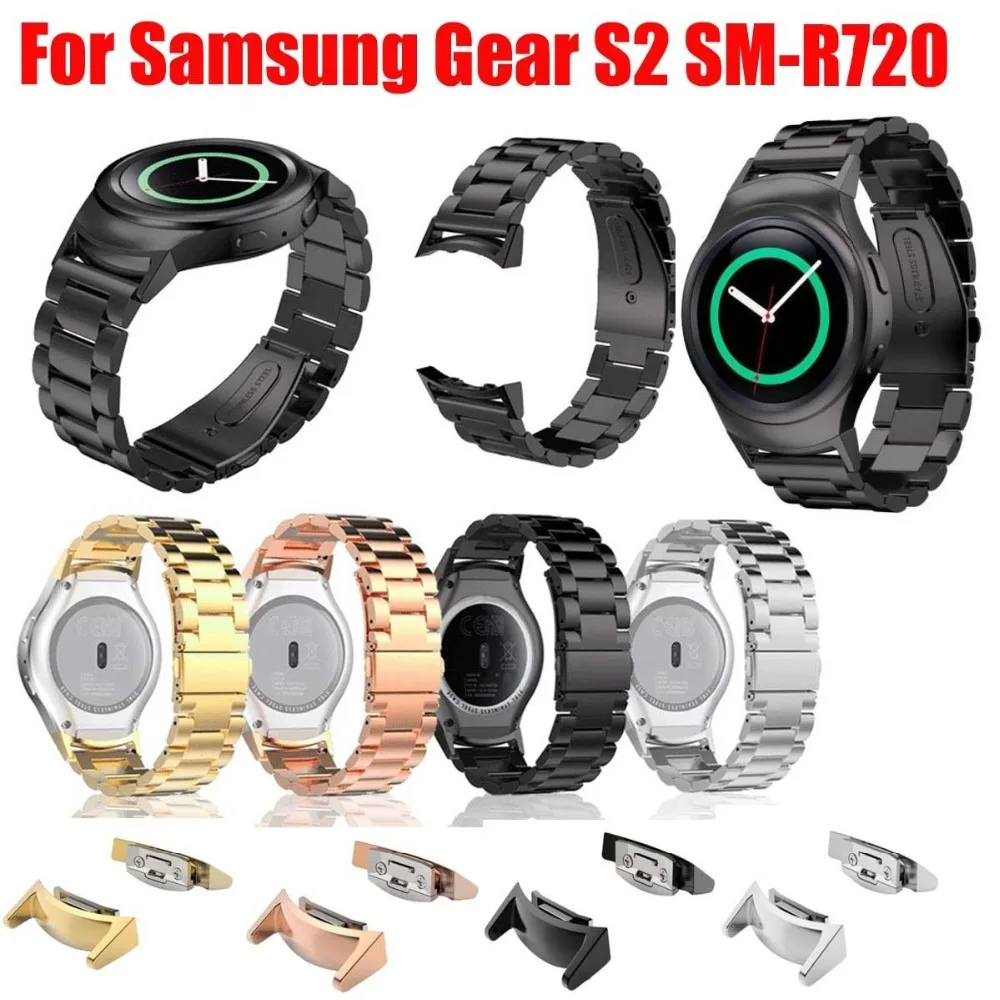 Stainless Steel Watch band with Connector Adaptor for Samsung Gear S2 RM-720 Soprt Strap SM-R720 Band | Наручные часы