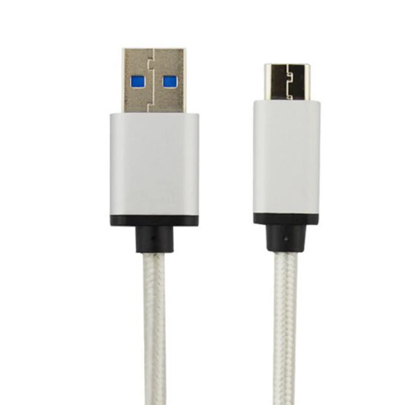 Универсальный USB 3.0 Type C Кабель Нейлон Линия Металлический Штекер Зарядки