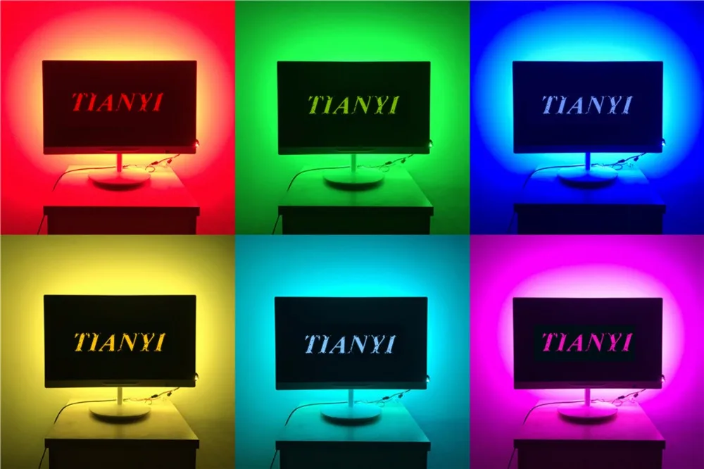 5050 RGB Светодиодная лента Водонепроницаемая 5 В USB светодиодный светильник 30 светодиодный/м Гибкий неоновый светильник лента с поддержкой wifi Пульт дистанционного управления ТВ ПОДСВЕТКА