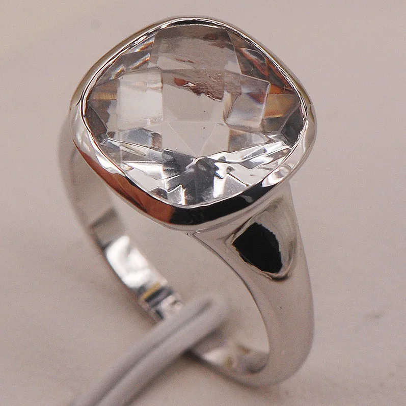 

Кольцо из серебра 925 пробы с белым кристаллом циркония, Размер 6 7 8 9 10, F657