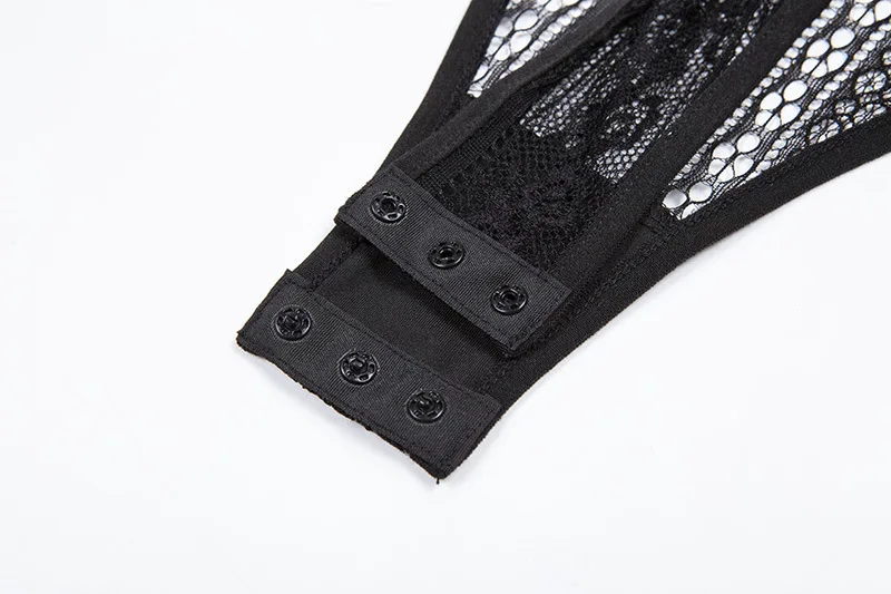 Shestyle Deep V Neck Lace Transprent Bodysuits Women Scoop Back Hollow Out Black Flower Striped Body Summer Sexy Beachwear