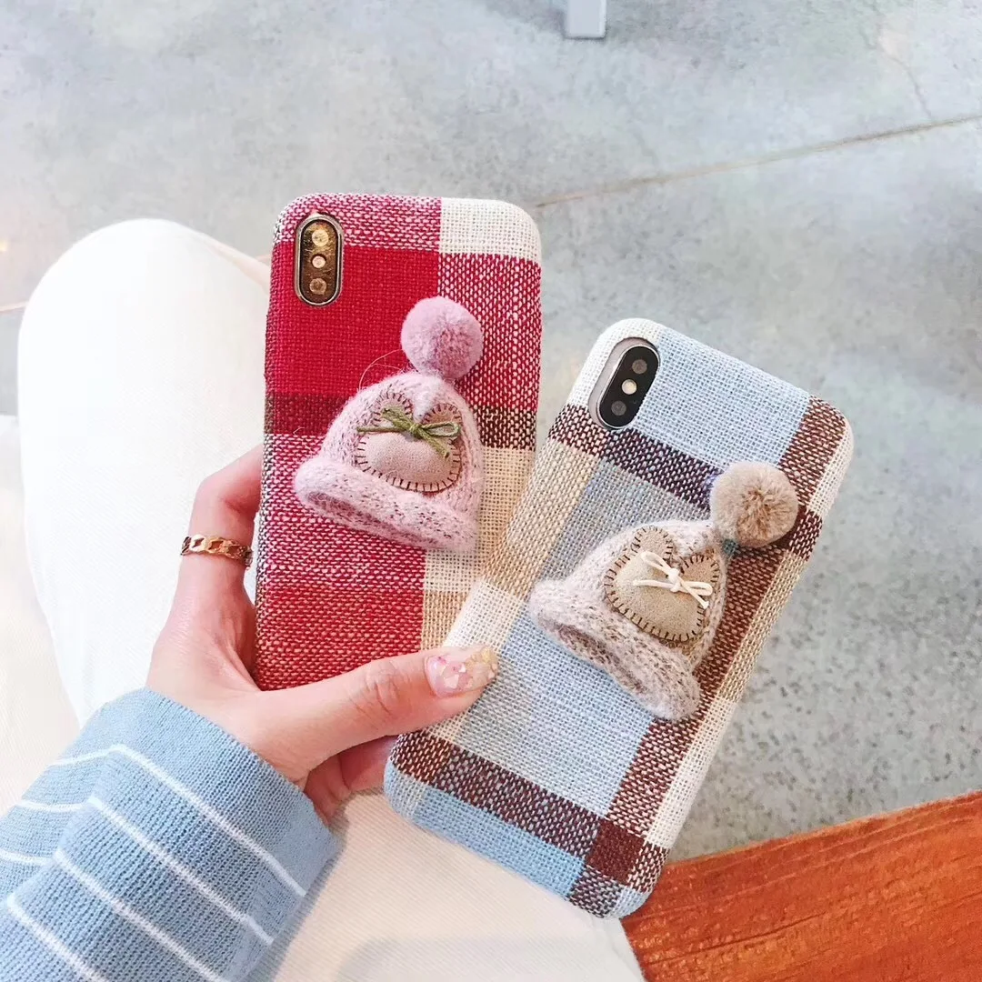 Симпатичная Рождественская шляпа Крышка для iPhone XS MAX XR чехол X 8 7 Plus 6s крышка
