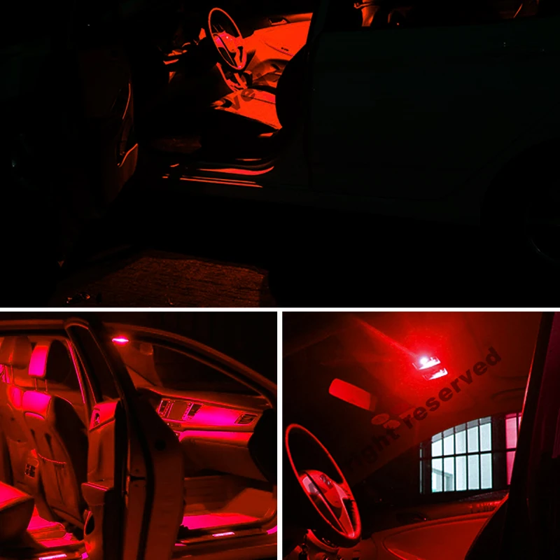 

2pcs T10 12V Canbus OBC Error Free Bulbs Interior Emitter Red LED DRL 194 W5W Car Driving External Interior Lights 10SMD 3030