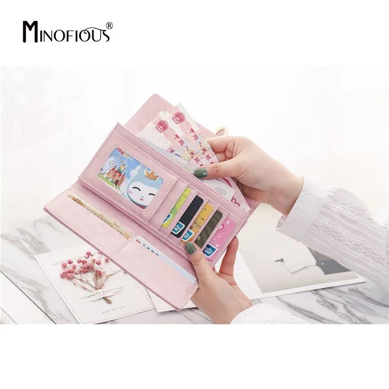 MINOFIOUS/женский мобильный кошелек из искусственной кожи матовые кожаные