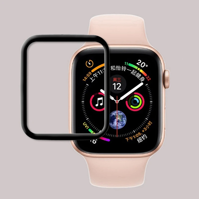 3D изогнутое закаленное стекло с полным покрытием для Apple Watch 3 4 40 мм 44 Защитная