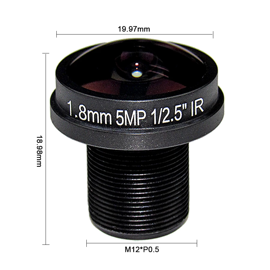 Фотокамера видеонаблюдения 1 8 мм с объективом объектив для камеры Fisheye IR M12 5 МП HD IP