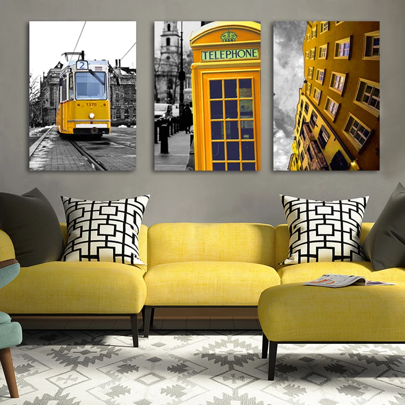 Винтажные желтые лондонские пейзажи Gohipang настенные картины на холсте постеры